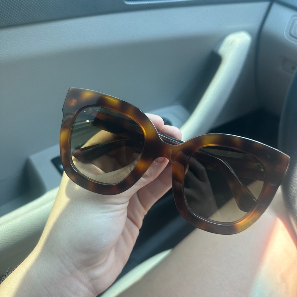 Gucci Brown and Tan Oversized Sunglasses